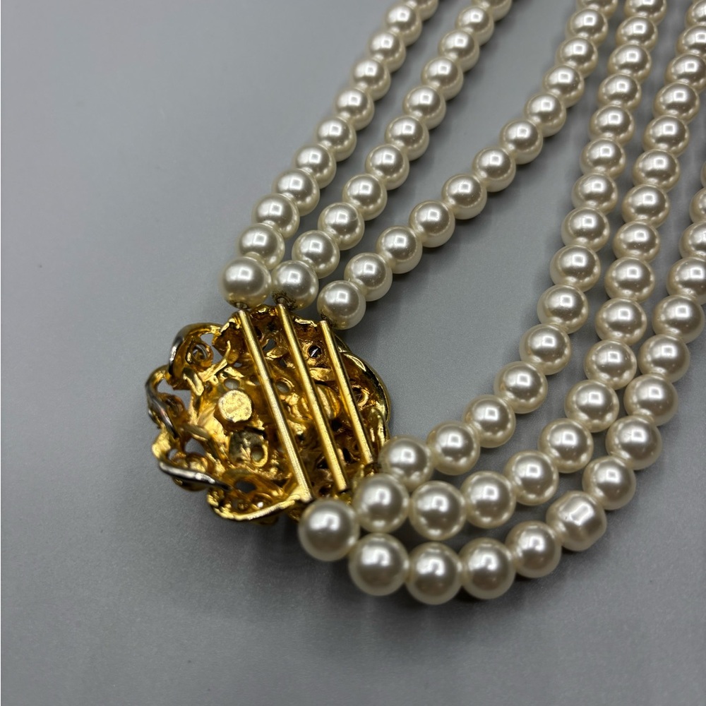 Elegant Faux Pearl Glass Bead Necklace JP211 - Picture 8 of 9
